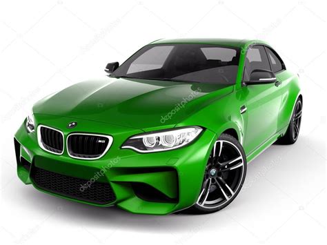 Emerald Green Glossy Sport Car Isolated On White Background Stock