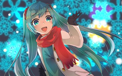 Download Wallpapers Miku Hatsune Winter Vocaloid
