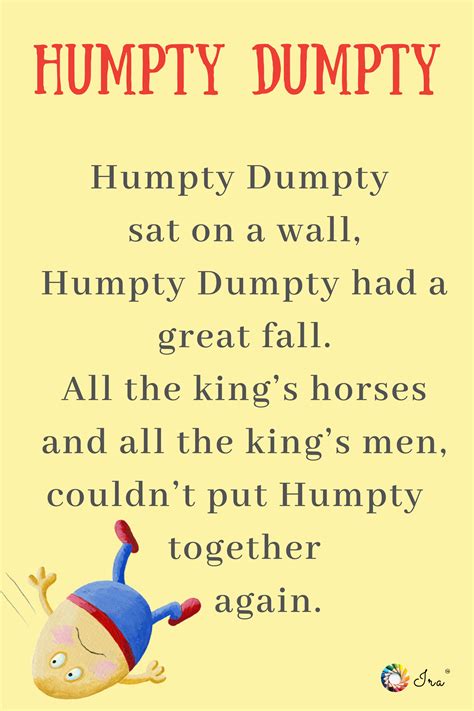 Printable Nursery Rhymes Lyrics