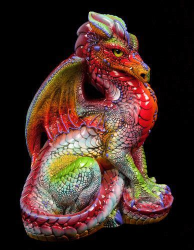 Windstone Editions Tie Dye 1 Male Dragon Figurine Fantasy Statue