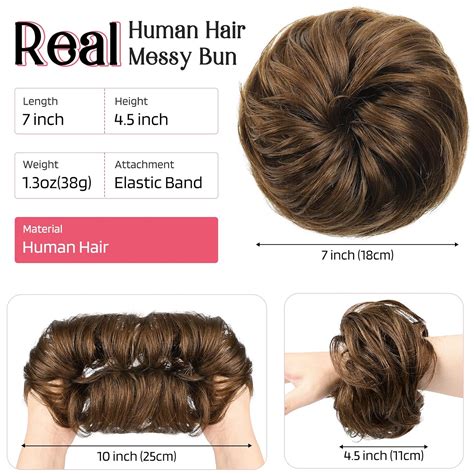Buy Messy Bun Hair Piece Hoojih 100 Real Human Hair Tousled Updo
