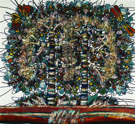 Batik Art Painting ‘tree Of Life By M Yono 100cm X 90cm Free