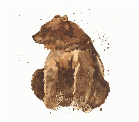 Easy Bear Watercolour Bear Watercolor Bear Paintings Bear Art
