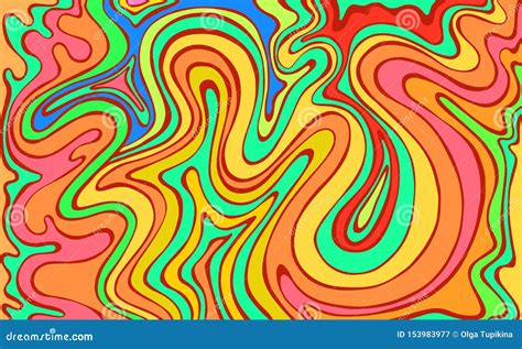 Psychedelic Colorful Waves Fantastic Art With Decorative Texture