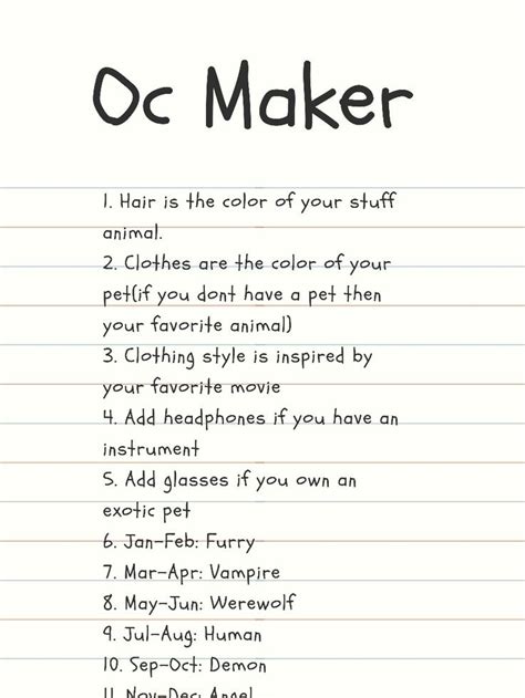 Oc Maker Art Style Challenge Creative Drawing Prompts Make A Character