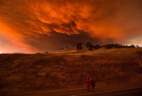 Firefighters Monitor The Fire Near Clearlake On August 2 Noah Berger