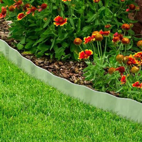 This easy to install plastic edging﻿﻿ is a great way to put the final touch on your gardens. Nature Spring Silver Landscape edging bundle in the ...