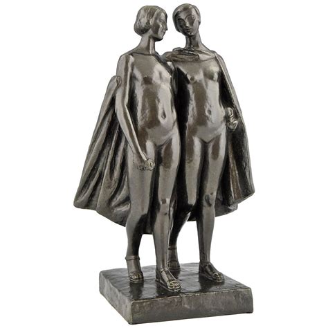 Art Deco Bronze Sculpture Of Two Nudes Deconamic