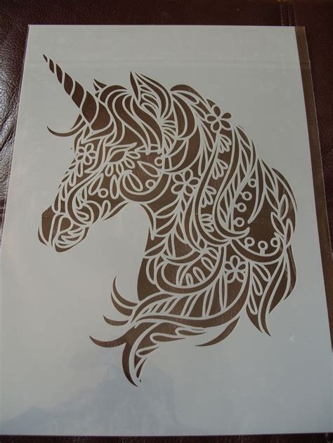 A4 Unicorn Stencil For Craft Diy Etc Etsy Unicorn Stencil Stencils