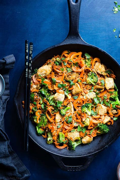 Whole30 Chicken Stir Fry With Cumin Coconut Carrot Noodles This Gluten Free Low Carb Chicken