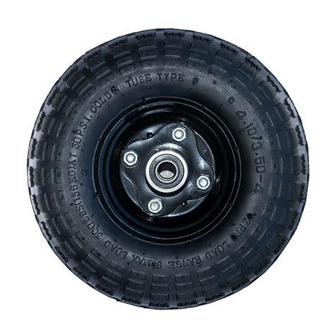 Pneumatic Wheel Utility Cart Tire Rubber Steel Rim Wheels 10 410350