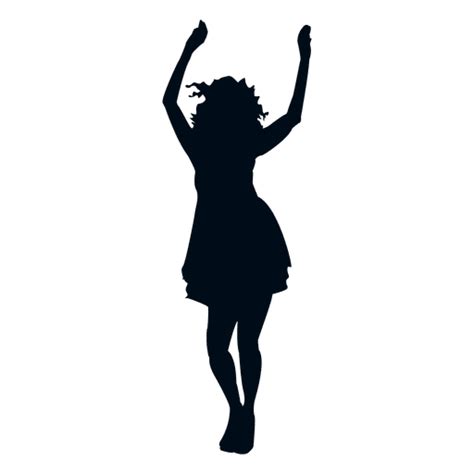 Happy Girl Raising Hands Silhouette Png And Svg Design For T Shirts