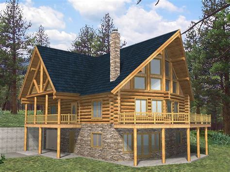 A walkout basement offers many advantages: 012L-0054: Log Home Plan with Finished Lower Level | Log ...