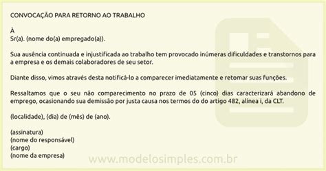 Exemplo De Carta De Pedido De Ausencia No Trabalho Doc Trabalhador