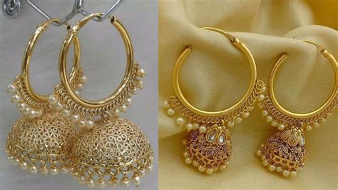 Latest gold earrings designs jhumka 2018