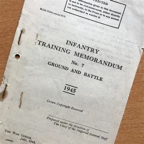 Original Ww2 British Pamphlet Infantry Training Memo No7 Close