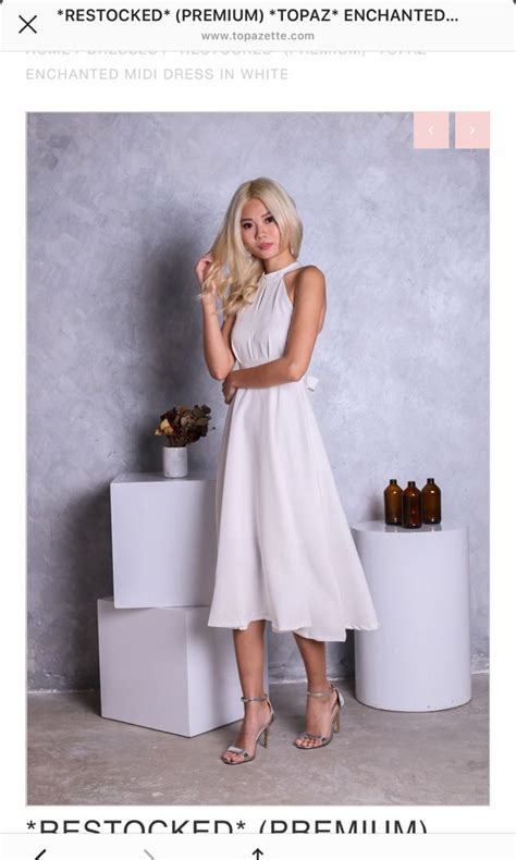 Premium Enchanted Midi Dress In White Womens Fashion Dresses And Sets