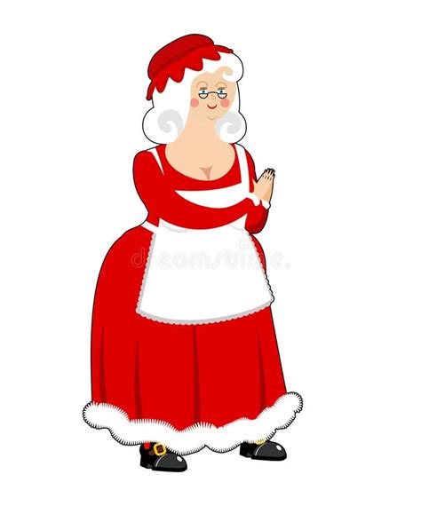 sra claus isolou se esposa de santa claus mulher do natal no vermelho ilustração do vetor