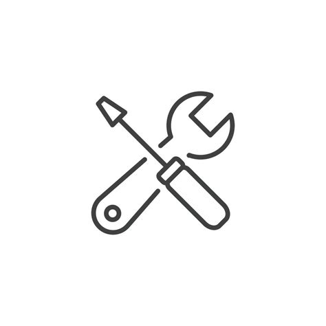 Maintenance Icon Simple Outline Style Tool Wrench And Screwdriver