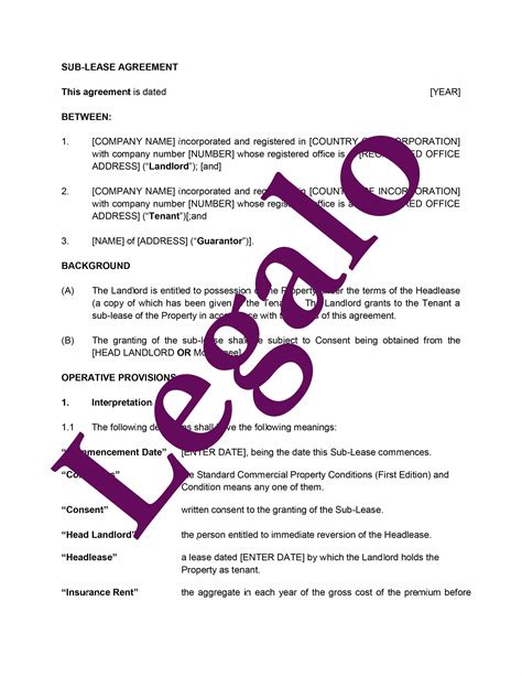 Subletting Tenancy Agreement Template Uk | Best of Document Template