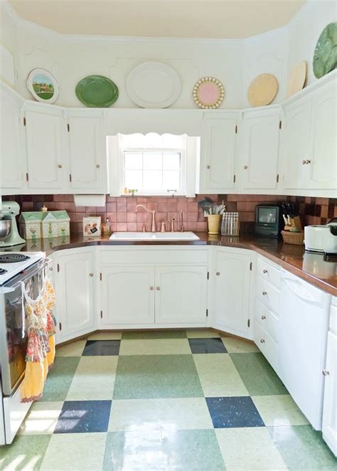 If your vintage kitchen still has a checkerboard floor, don't replace it. Eclectic House Tour - The Decorologist | Kitchen tiles ...