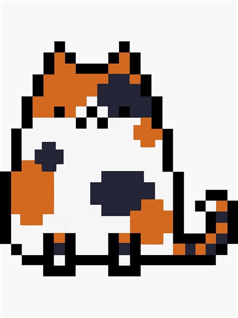 Pixel Cat Calico Sticker For Sale By Kishizu Redbubble