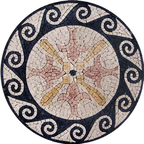 Roman Mosaic Artwork Seaside Summer Geometric Mozaico