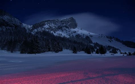Download Wallpaper 3840x2400 Mountains Night Winter