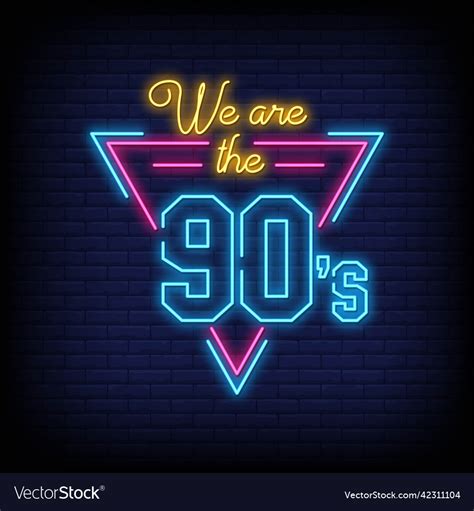 We Are Back 90s Neon Signs Style Text Royalty Free Vector