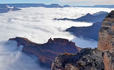 Temperature Inversion Turns Grand Canyon Into A Beautiful Sea Of Fog