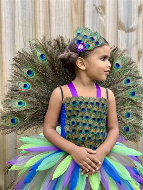 Peacock Tutu Costume Bird Costume Peacock Feather Dress Etsy In 2021