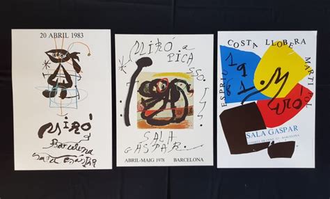 Joan Miro 1893 1983 Lote 3 Carteles Litográficos Catawiki