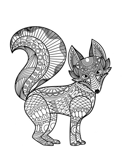 Mandala Fox Color Page Free Printable Coloring Pages