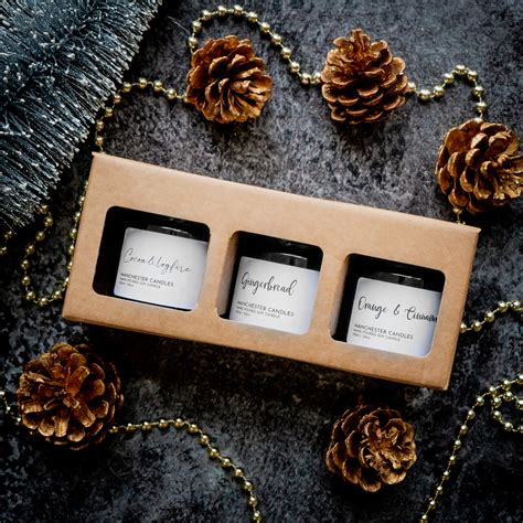 Candle Trio Gift Box. Three Boxed Festive Candles ...