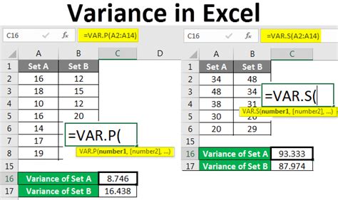 Variance In Excel How To Calculate Variance In Excel With Examples
