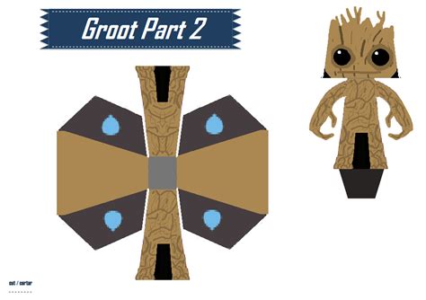 Papercraft Groot Part 2 By Anikenny On Deviantart Paper Crafts Groot