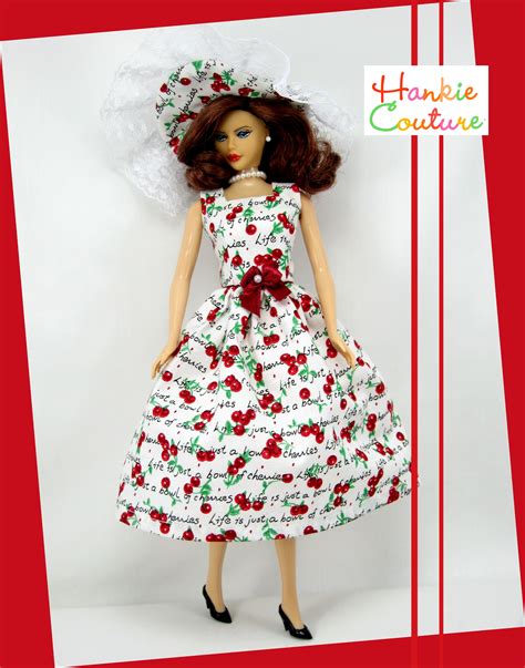 hankie couture cherries look hanky dress vintage barbie fashion dolls