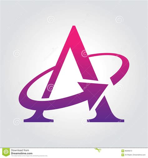 Letter A Logo With Arrow Sign Design Template With Gradient Color In