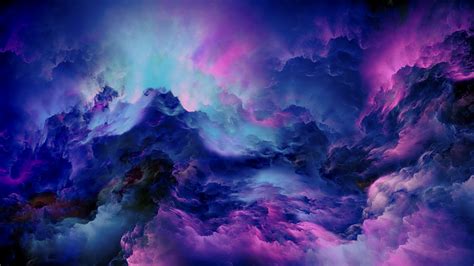 Download Wallpaper 1920x1080 Colorful Clouds Abstract Blue Pinkish