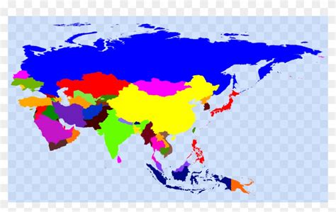 Colored Map Of Asia Map Vector