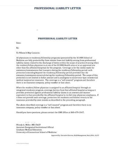 Letter Of Liability Protection