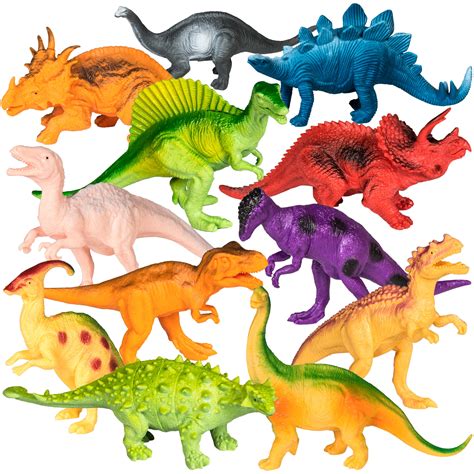 Best Choice Products 12 Pack Kids 7in Assorted Mini Dinosaur Figure Toy
