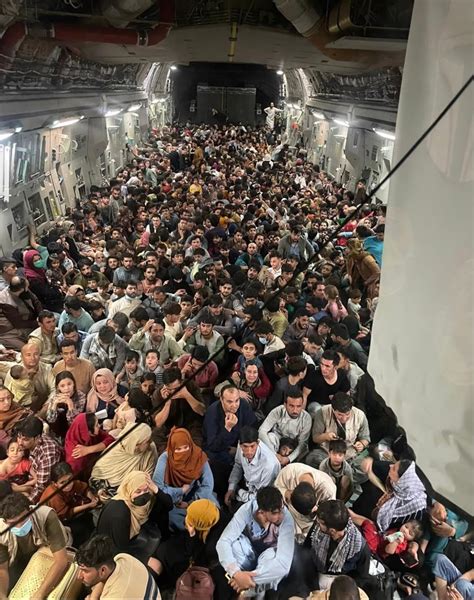 Photo Shows Over 600 Afghan Refugees Packed Inside Air Force Plane