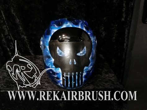 The Punisher Motorcycle Helmet By Rekairbrush Custom Motorcycle Helmets