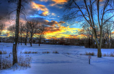 Winter Sunset In Madison Wisconsin Image Free Stock