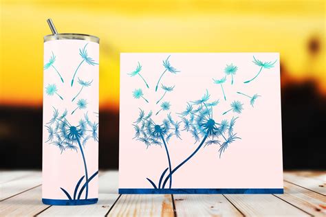 Watercolor Dandelion Flower Sublimation Tumbler Wraps Dreamstale