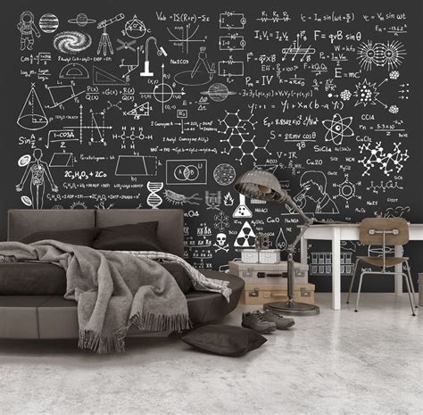 Work as a team or individually. Photo Wallpaper Science on Chalkboard | Science room decor ...