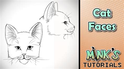 Draw three small lines at the bottom for the cat's toes. How to draw cat faces - Mink's Tutorials - YouTube