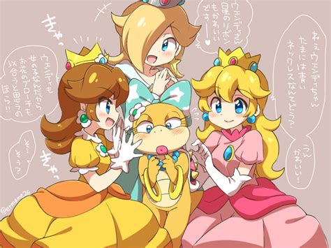 Peach Daisy Rosalina Petting Wendy By Super Mario Know Your Meme