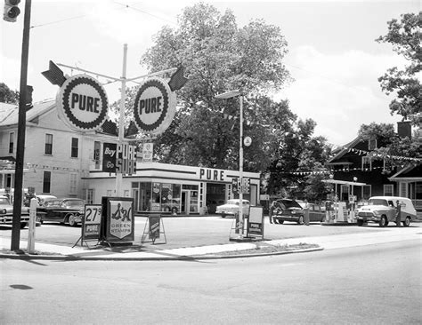 1950s Service Gas Station Raleigh Nc Vintage Photograph 85 X 11